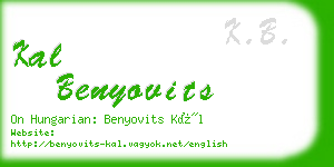kal benyovits business card